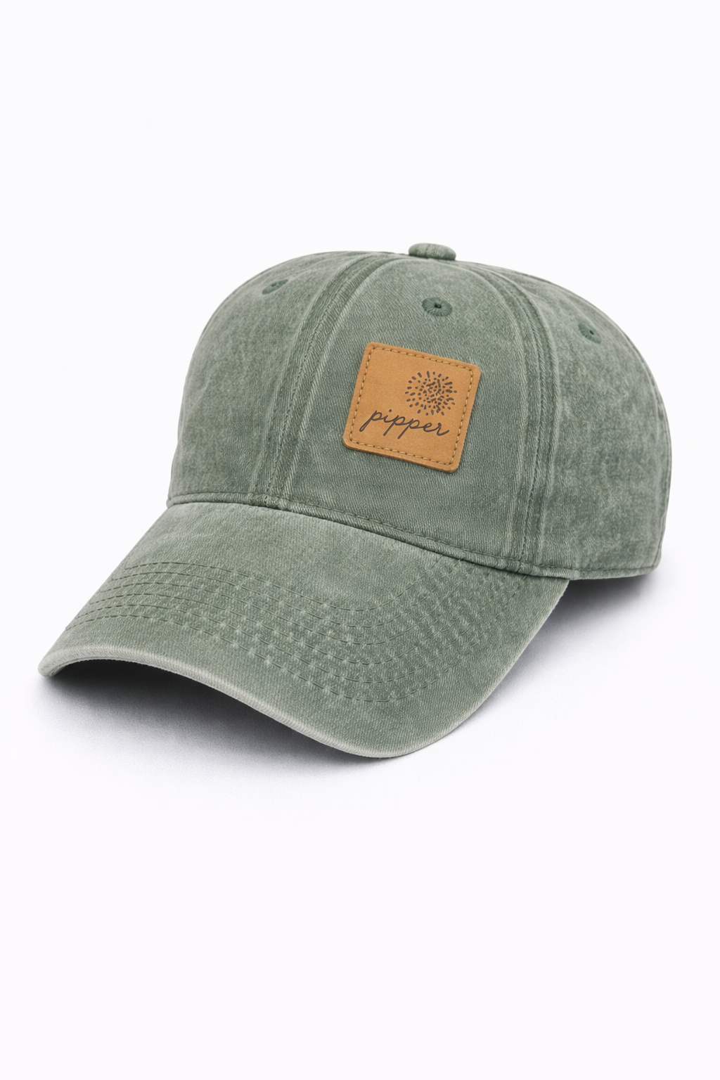 Gorra Origin verde con parche de piel