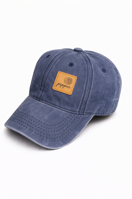 Gorra Origin azul marino, efecto desgastado