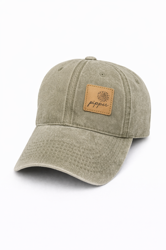 Gorra Origin verde oliva, efecto desgastado