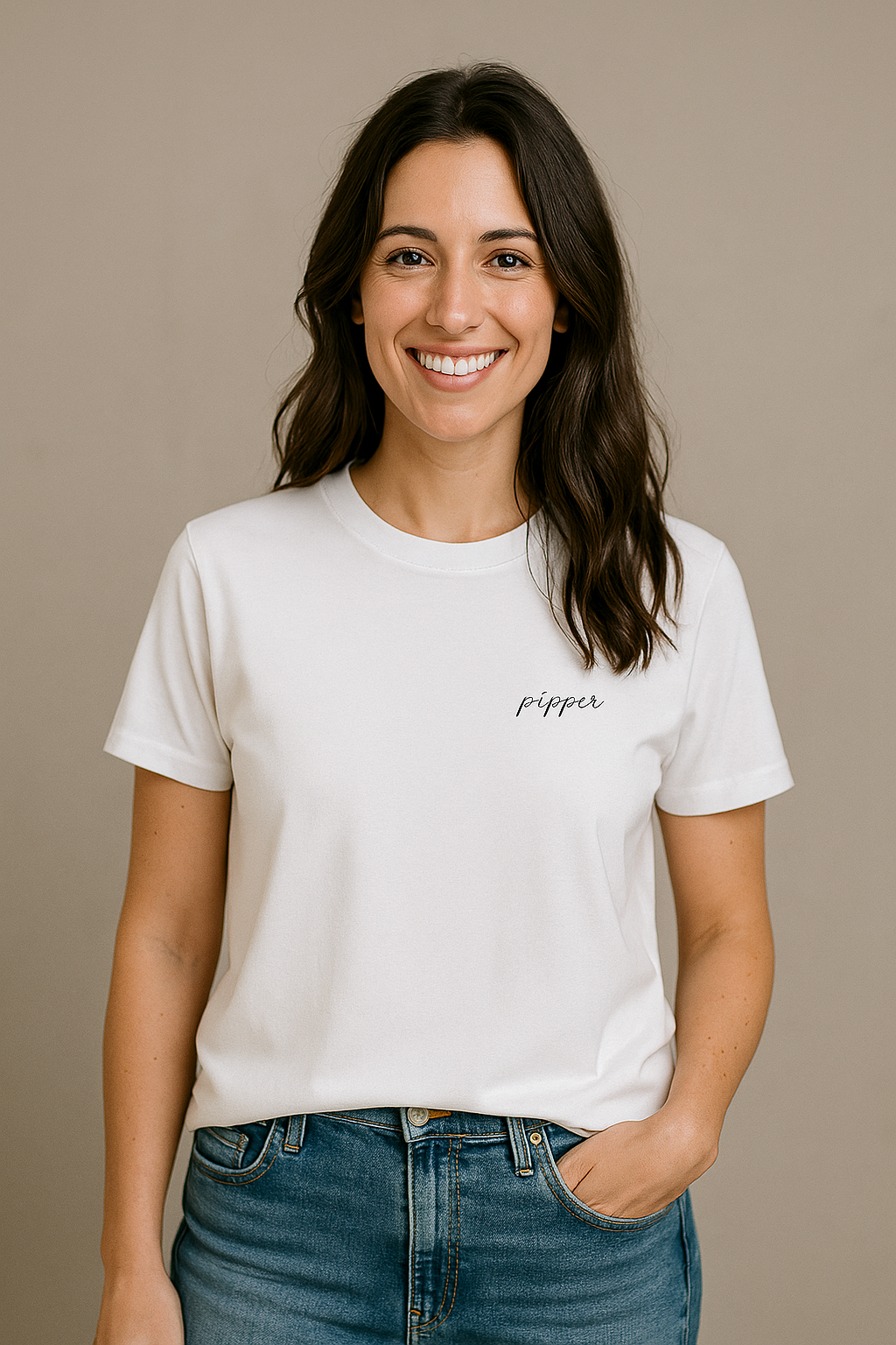 Camiseta blanca de mujer