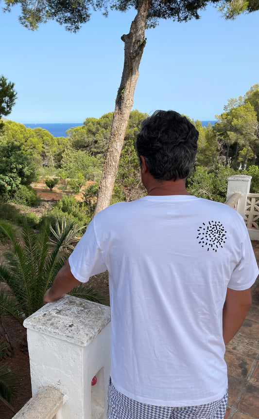Camiseta blanca de hombre, logo pequeño